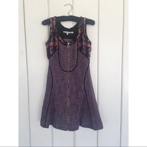 Rachel Roy Purple Tweed Zipper Dress Size 0